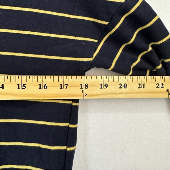 Alex & Zoe Women's Long Sleeve Striped Dress Size M Navy Blue - Picture 3 of 10